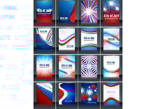 Set Of 4th July Independence Day Card vector