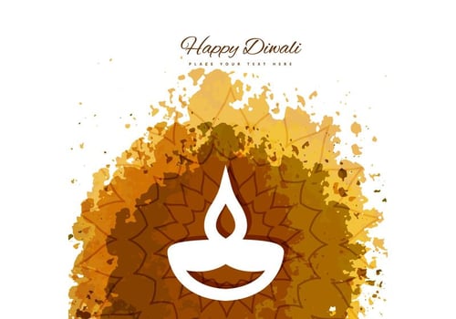 Happy Diwali With Diya On Grunge Background vector
