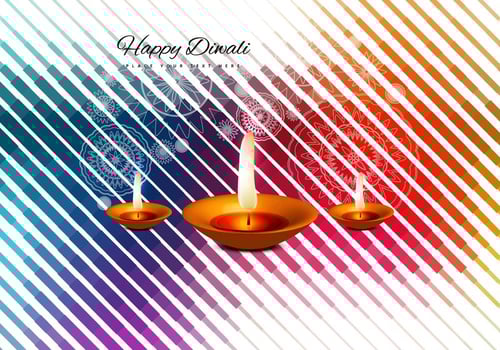 Diyas On Diwali Festival Celebration vector