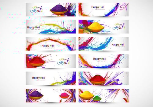 Designs Illustrating Happy Holi vector