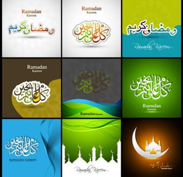 Collection Of Ramadan Kareem Card vector