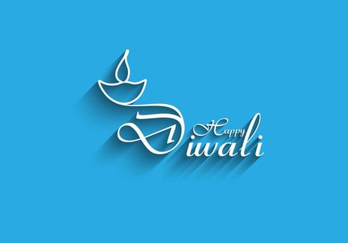 Happy Diwali Card With Blue Background vector