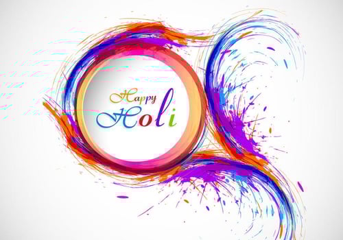 Splash Of Holi Color On Card vector