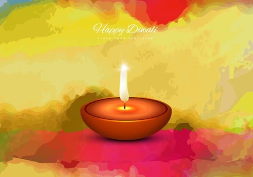 Oil Lit Lamp On Splash Of Watercolor vector