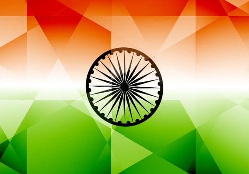 Indian Flag With Polygon Shape vector