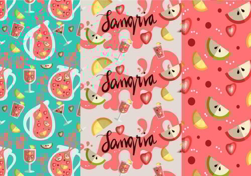 Sangria Pattern Vector Set
