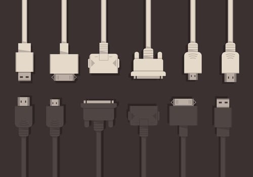 HDMI and USB Vector Set