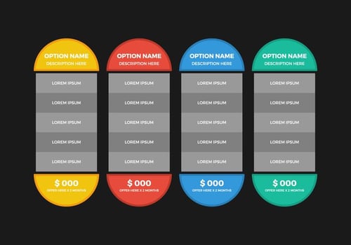 Free Pricing Table Vector