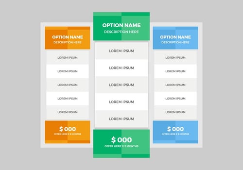 Free Pricing Table Vector