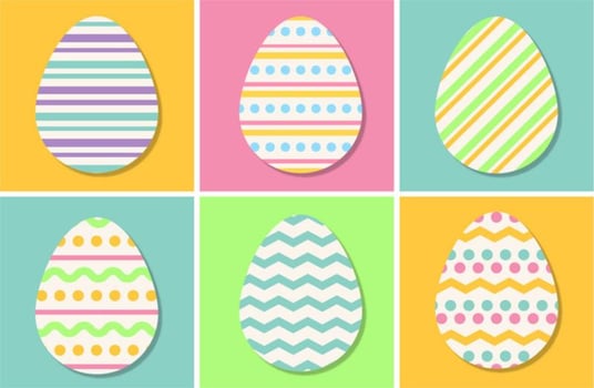 Pastel Color Vector Easter Eggs
