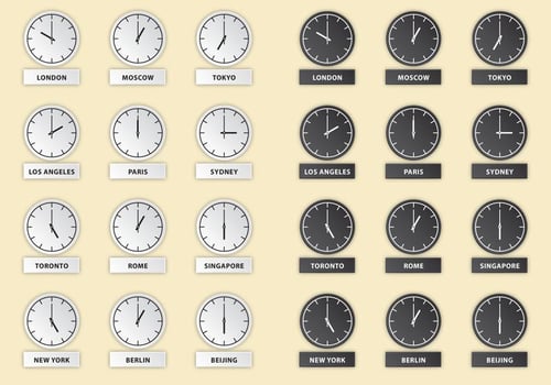 International Hour Clock Vectors