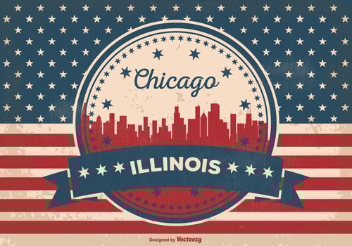 Chicago Illinois Skyline Illustration vector