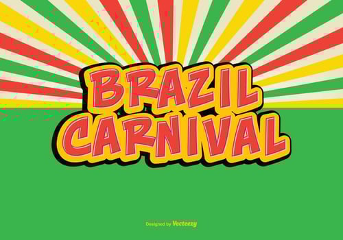Colorful Retro Brazil Carnival Vector Illustration