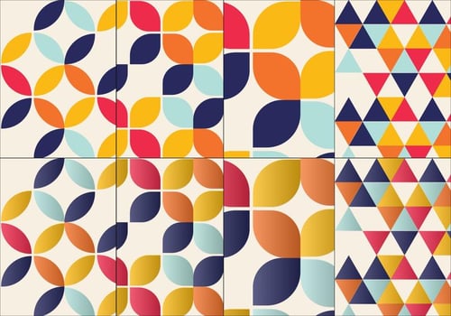 Bauhaus Inspired Pattern Set vector