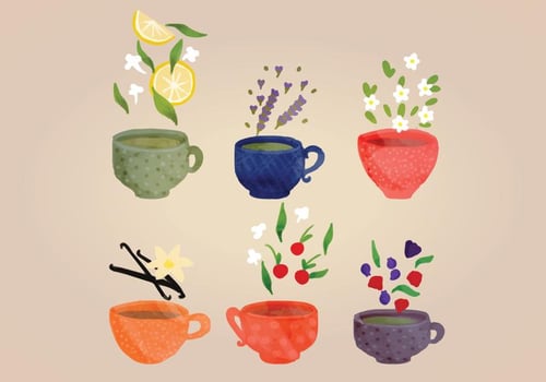 Hand-drawn Vector Tea Cups