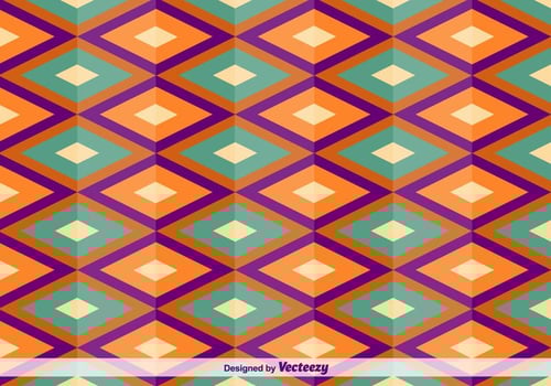 Geometric Square Oriental Vector Pattern