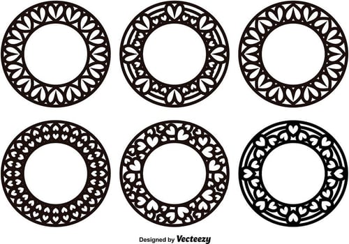 Round Frames with Hearts Vectors