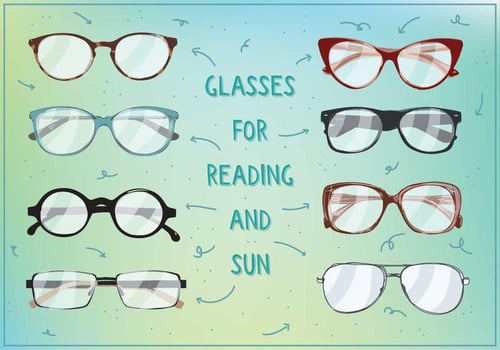 Sun And Reading Glasses Vectot vector