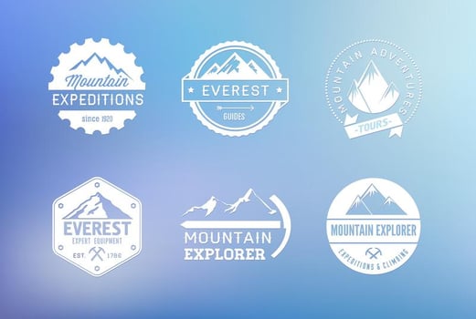Mountain Vector Label Set