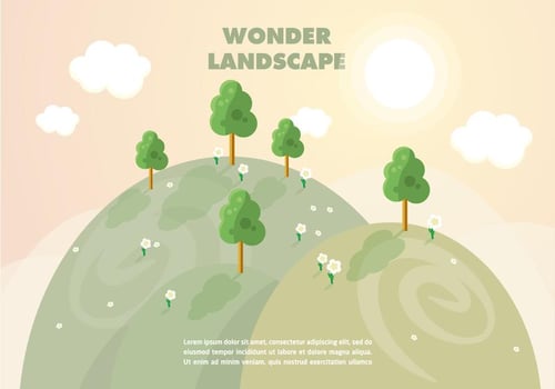 Free Wonder Landscape Vector Background