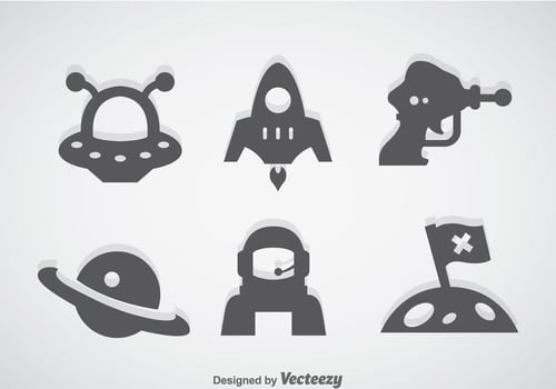 Fantasy Space Gray Icons vector