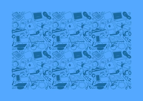 School Elements Pattern vector