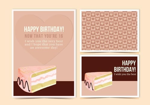 Free Sweet 16 Vector Card
