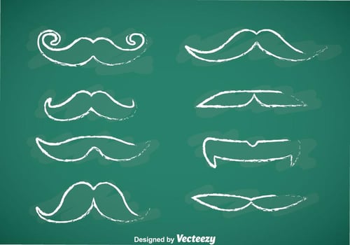 Mustache Chalk Draw Vectors