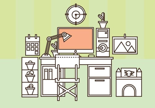 Free Home Office Vector Set Up