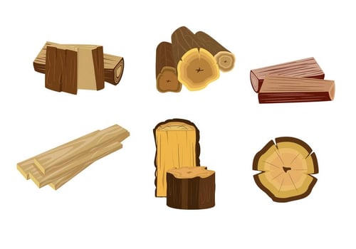 Isolated Wood Logs Vector