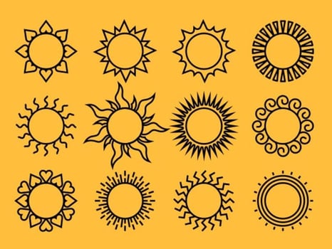 Black Suns Icon Vectors