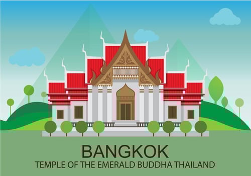 Temple in Bangkok Illustration  vector