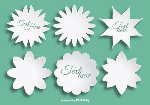 Abstract paper flowers for text vector