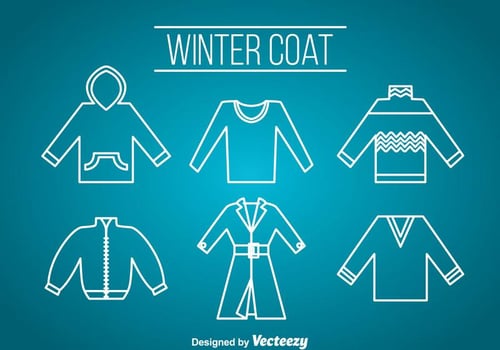 Winter Coat Icons Vector