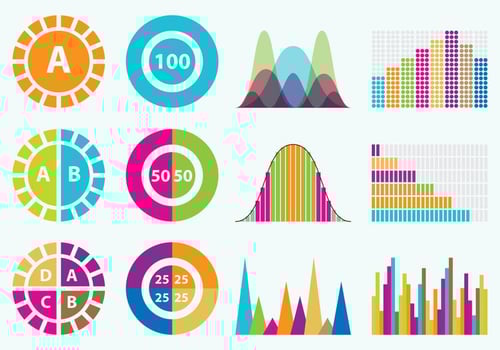 Colorful Statistics Icons vector
