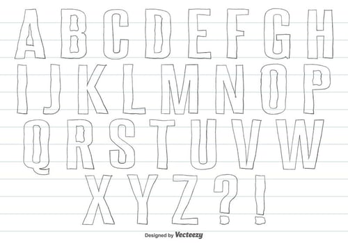 Hand Drawn Alphabet Set vector