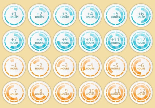 Time Zone Clock Hours vector