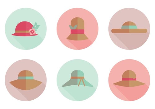 Flat Hat Vector Icons