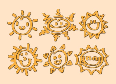 Cartoon Sun Icon Vectors