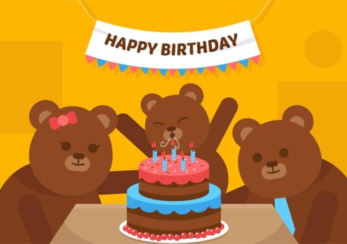 Vector First Birthday Bear
