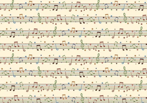Seamless Free Vector Background With Musical Notes