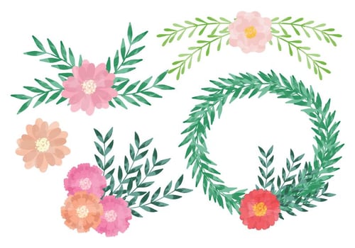 Vector Watercolor Wreaths
