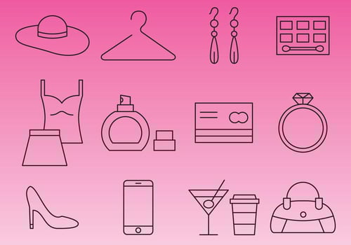 Line Shopping Icons vector