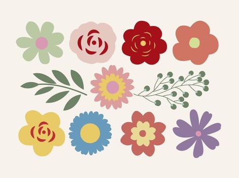 Cute Flower Shapes Set vector