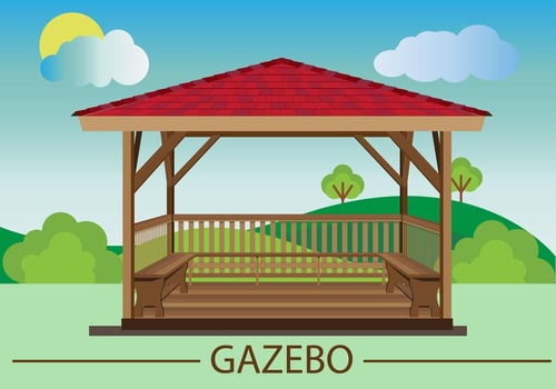 Gazebo Flat Design vector