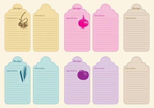 Recipes Card Vectors