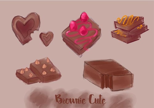 Watercolor Brownie Vector Set