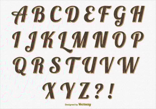 Retro Styel Alphabet Set vector