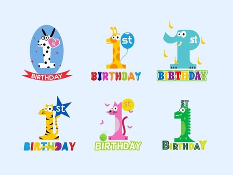 Free 1st Birthday Vector