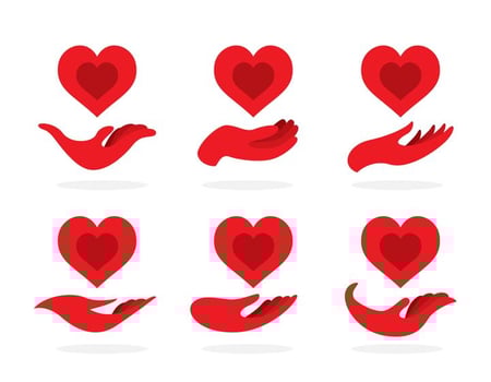 Red Hand Donate Icons vector